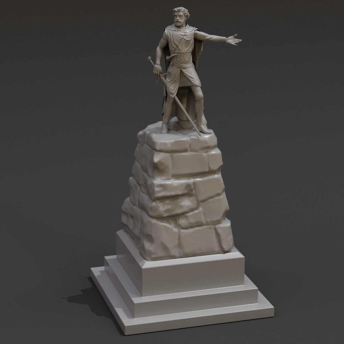 William Wallace Statue Low-poly 3D model_6