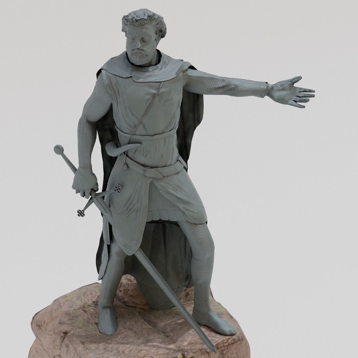 William Wallace Statue Low-poly 3D model_4
