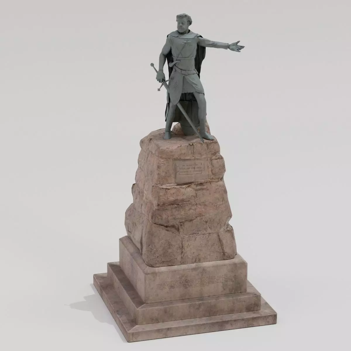 William Wallace Statue Low-poly 3D model_0