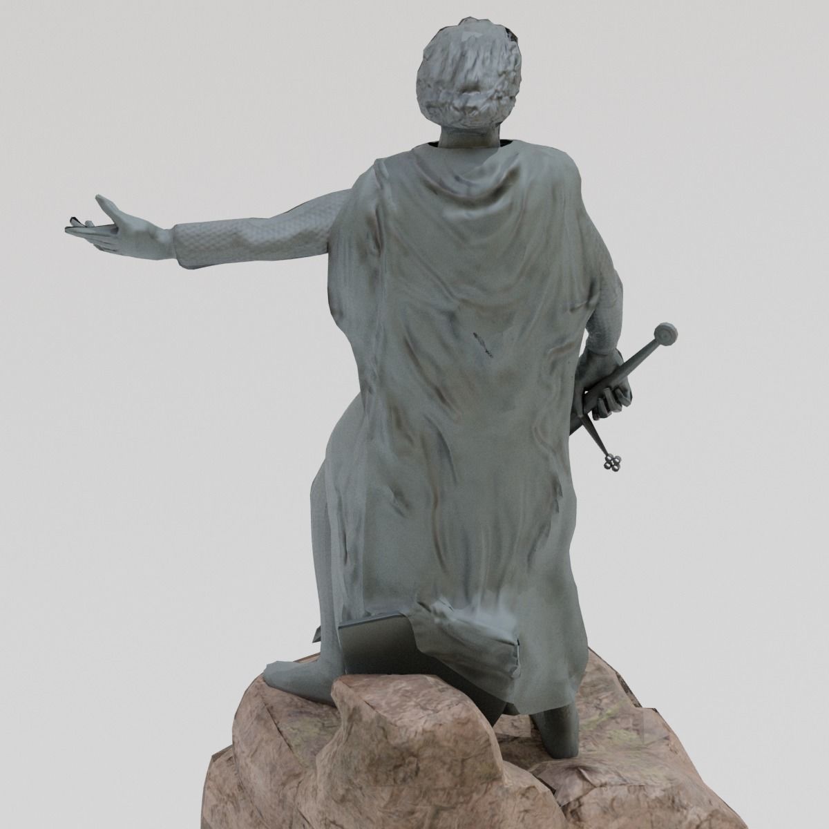 William Wallace Statue Low-poly 3D model_5