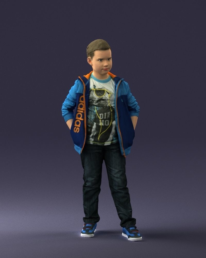 Boy in the blue jacket 0265 3D model_3