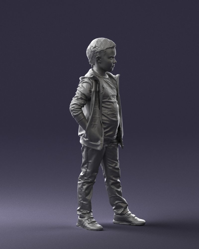 Boy in the blue jacket 0265 3D Print Ready 3D print model_10