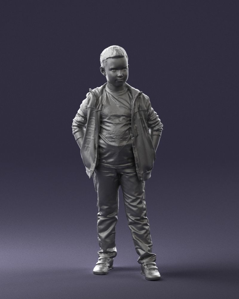 Boy in the blue jacket 0265 3D Print Ready 3D print model_1