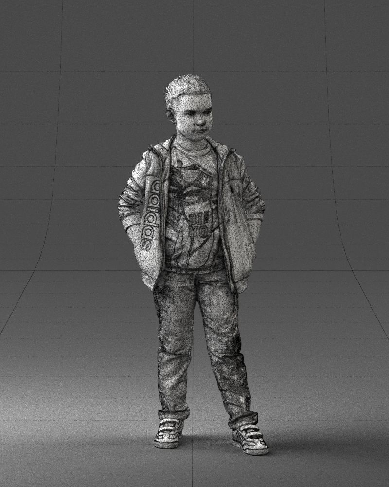 Boy in the blue jacket 0265 3D Print Ready 3D print model_5