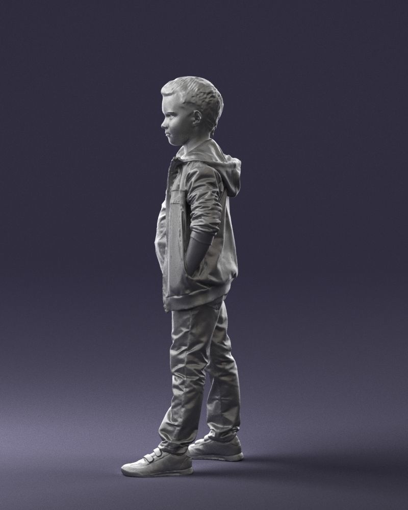 Boy in the blue jacket 0265 3D Print Ready 3D print model_25