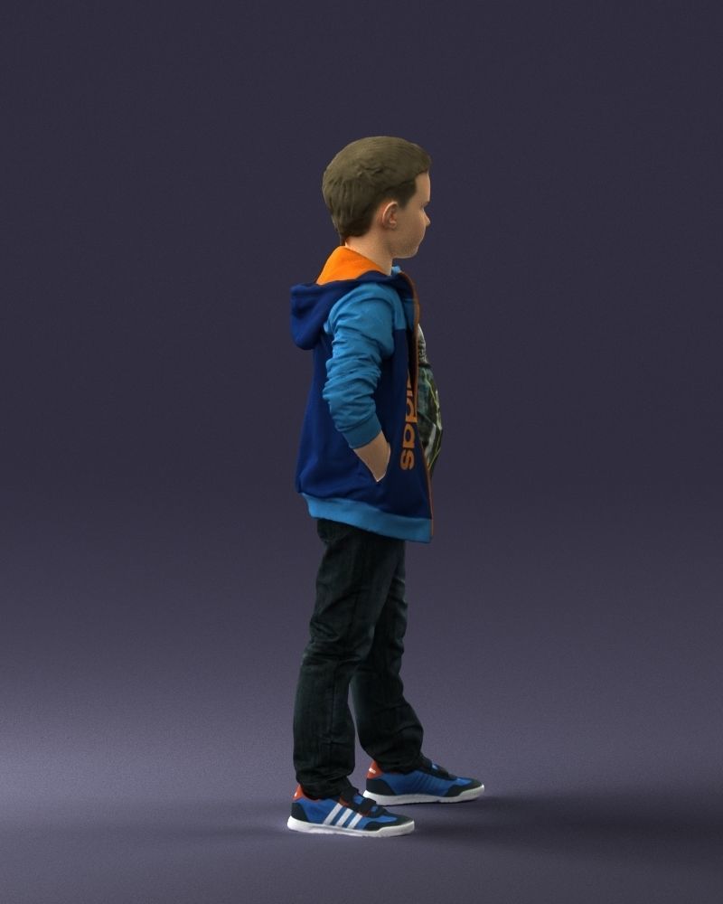 Boy in the blue jacket 0265 3D Print Ready 3D print model_12