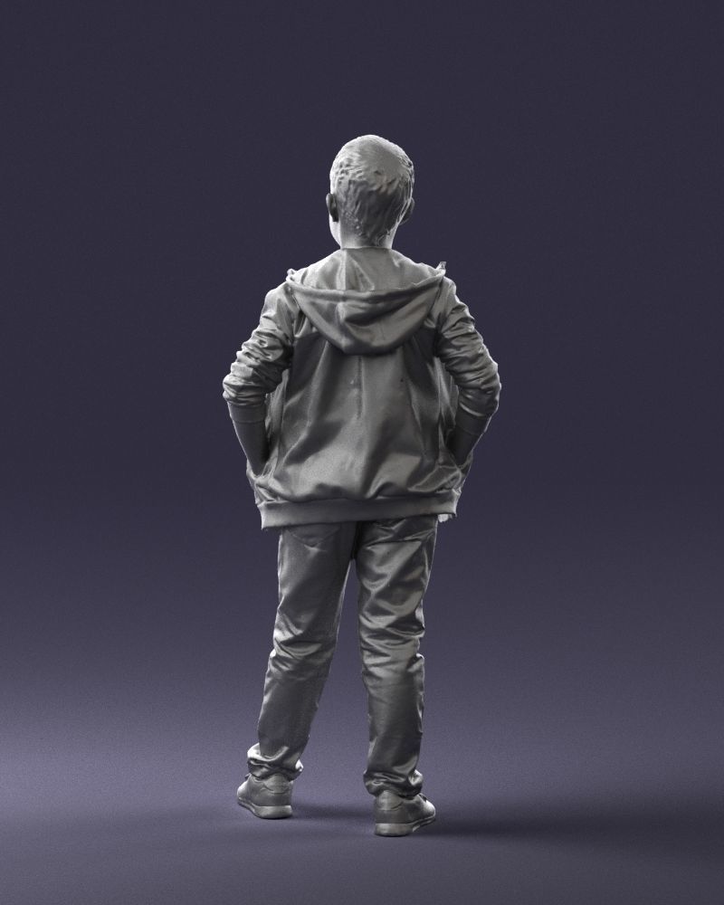 Boy in the blue jacket 0265 3D Print Ready 3D print model_19