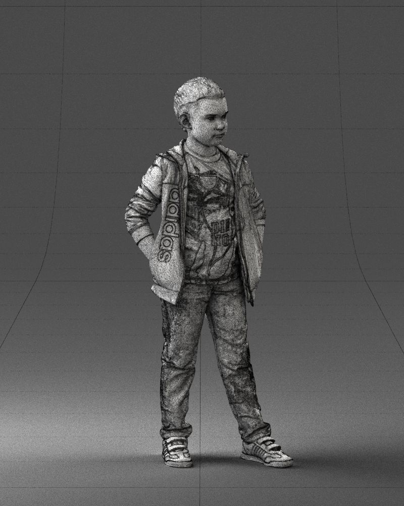 Boy in the blue jacket 0265 3D Print Ready 3D print model_8