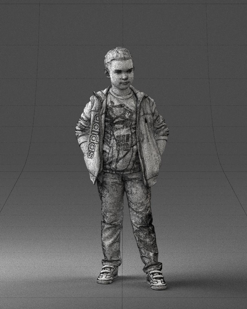 Boy in the blue jacket 0265 3D Print Ready 3D print model_2