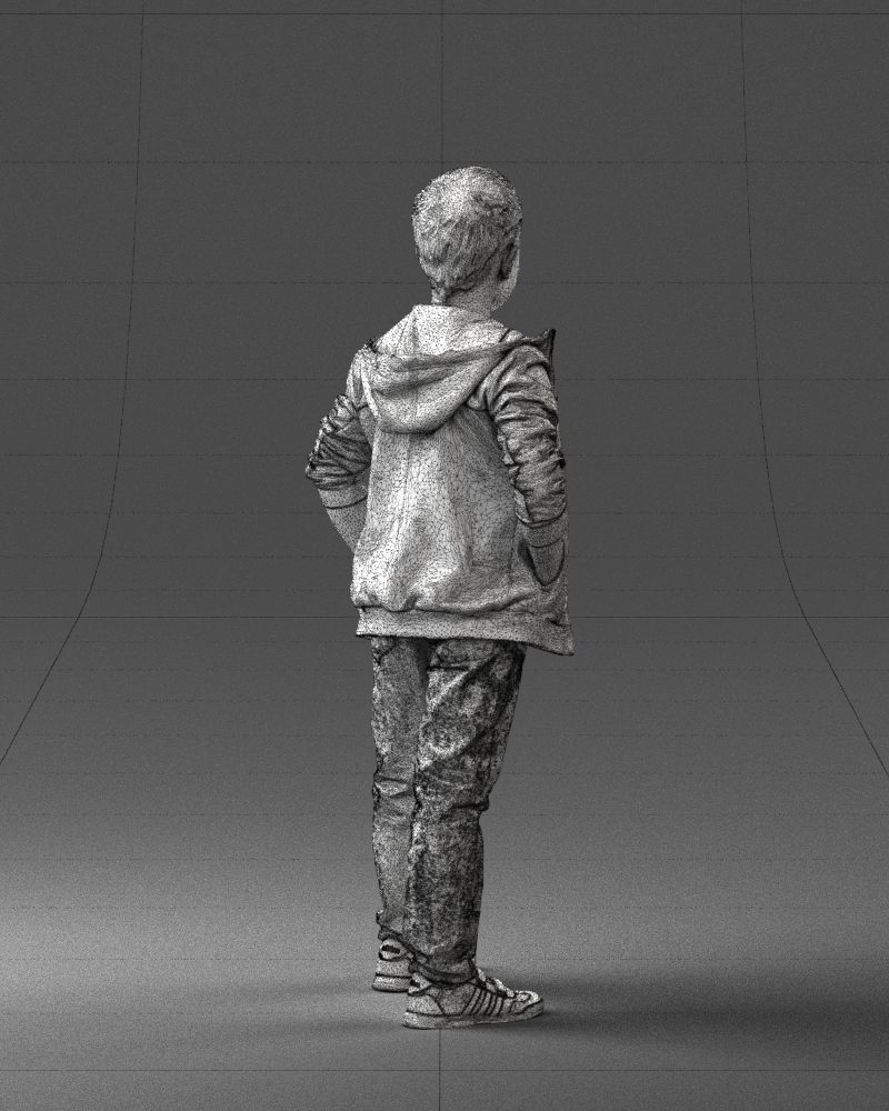 Boy in the blue jacket 0265 3D Print Ready 3D print model_17