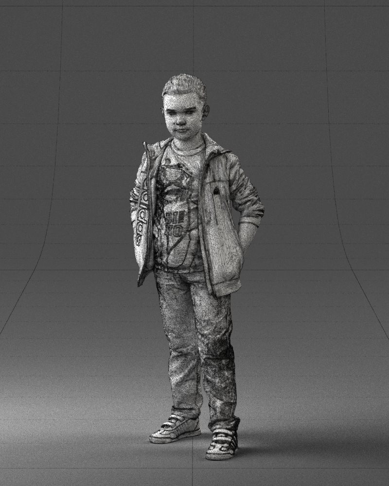 Boy in the blue jacket 0265 3D Print Ready 3D print model_32