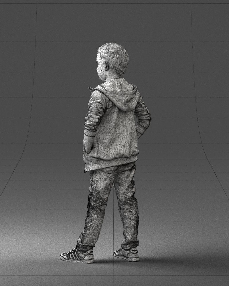 Boy in the blue jacket 0265 3D Print Ready 3D print model_23