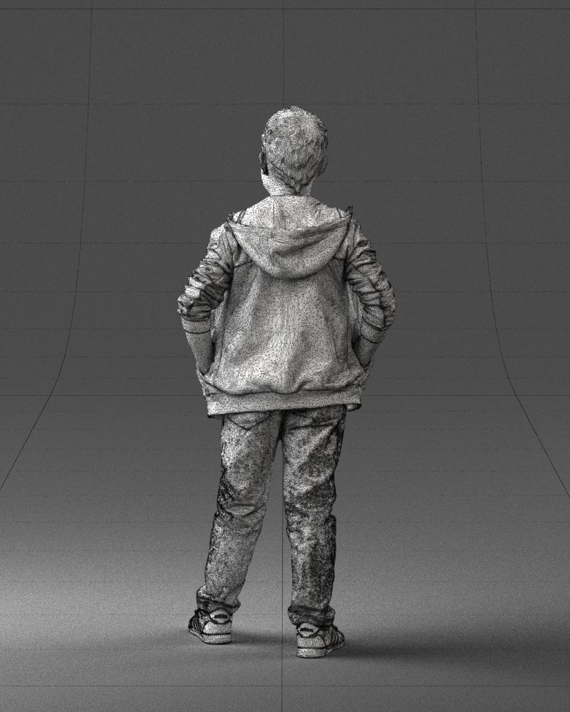 Boy in the blue jacket 0265 3D Print Ready 3D print model_20