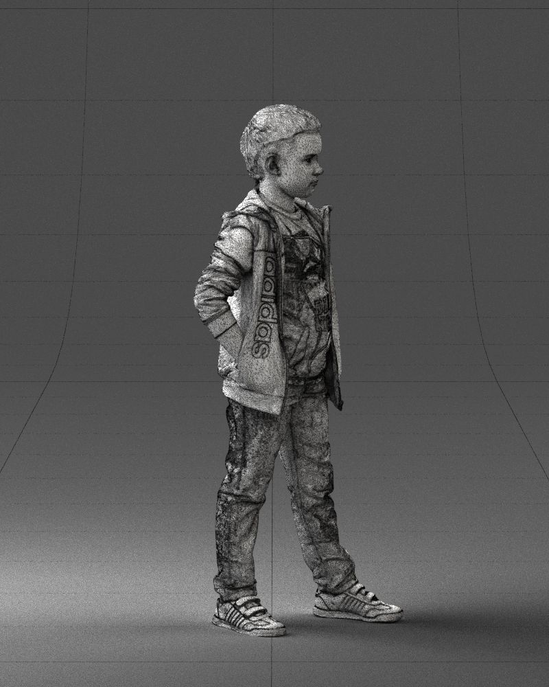 Boy in the blue jacket 0265 3D Print Ready 3D print model_11