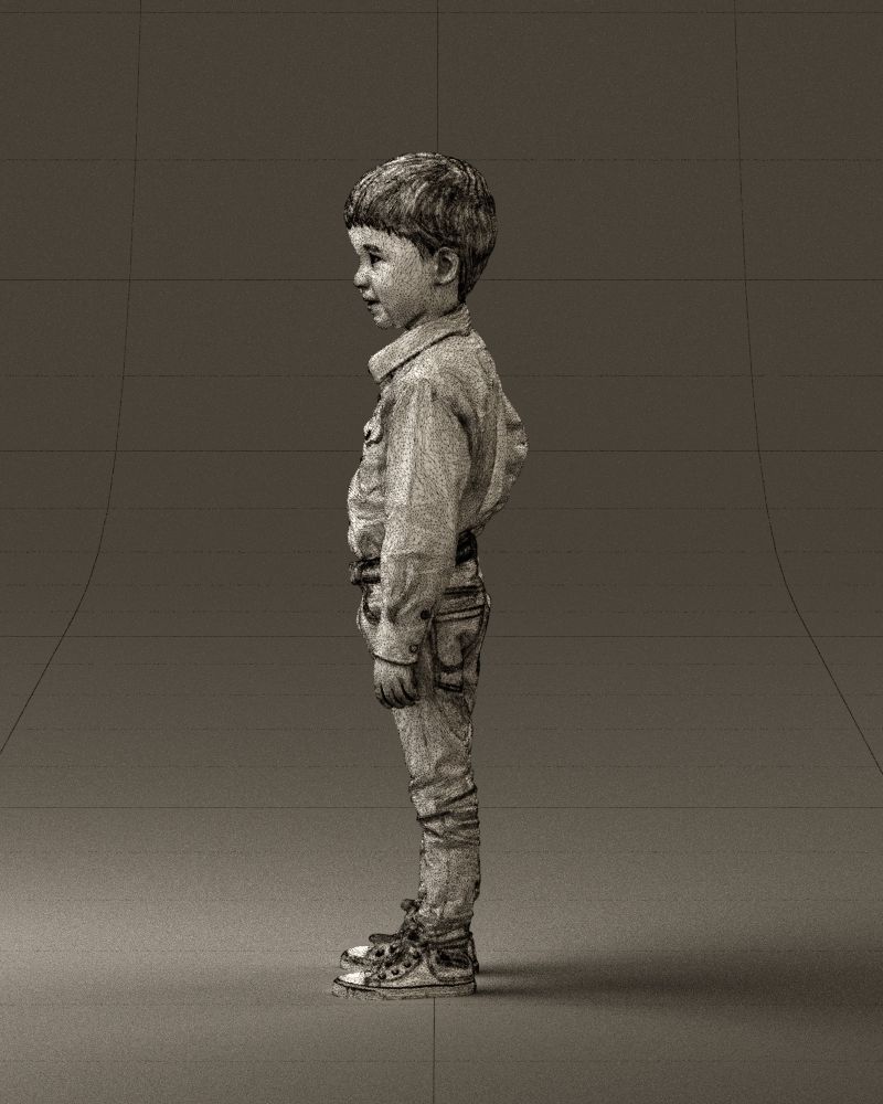 Boy in yellow tshirt 0664 3D model_26