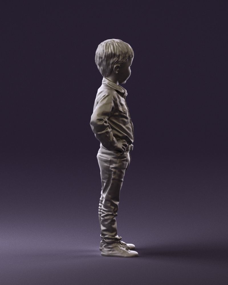 Boy in yellow tshirt 0664 3D model_13