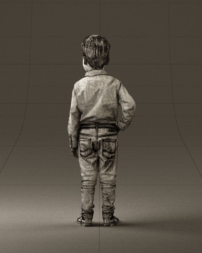 Boy in yellow tshirt 0664 3D model_20