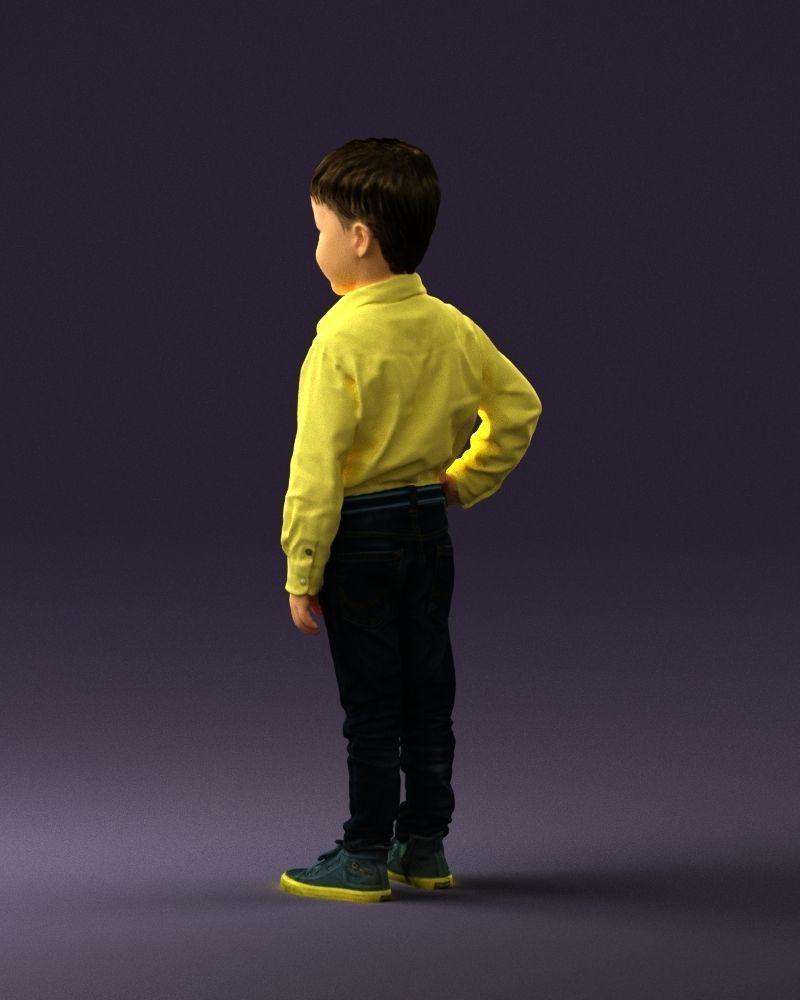 Boy in yellow tshirt 0664 3D model_21