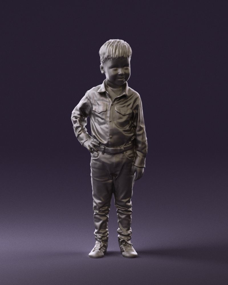 Boy in yellow tshirt 0664 3D model_37