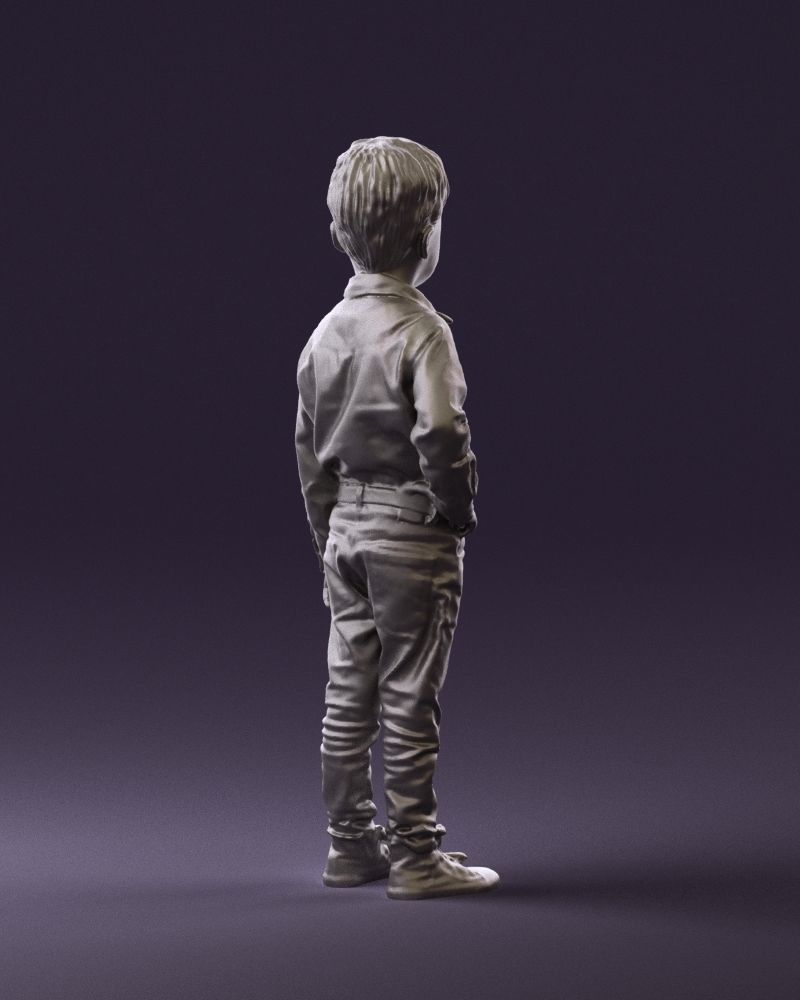 Boy in yellow tshirt 0664 3D model_16