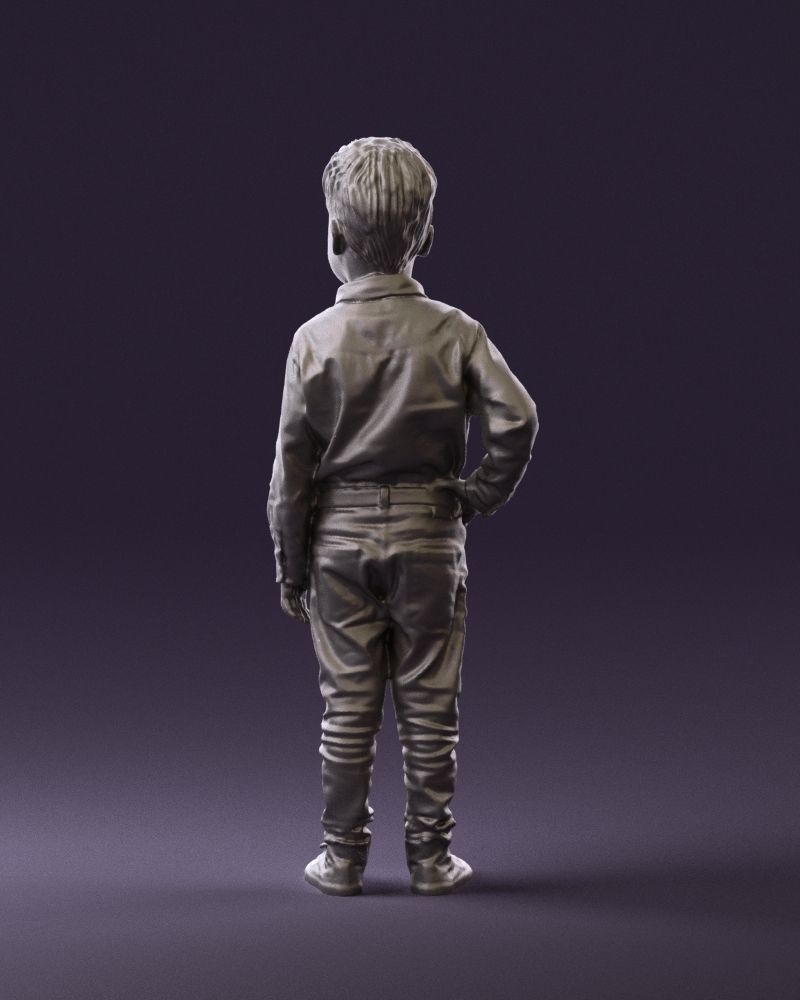 Boy in yellow tshirt 0664 3D model_19