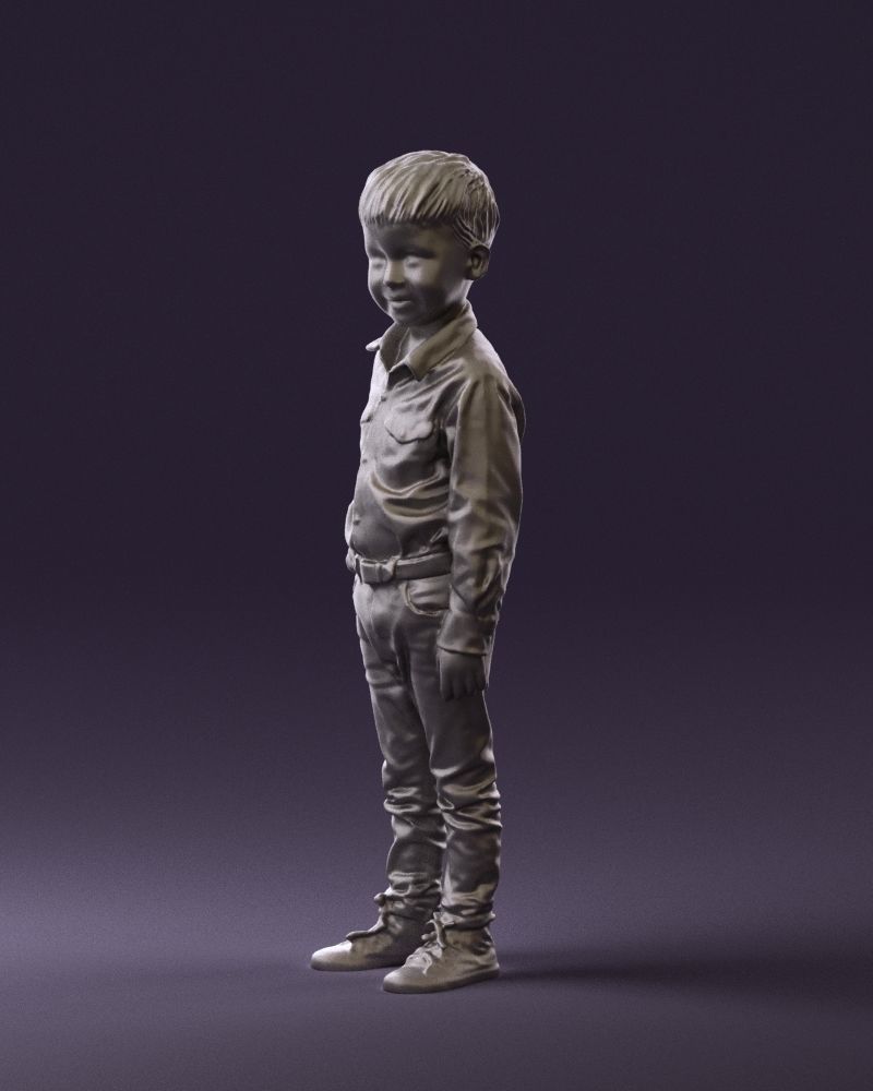 Boy in yellow tshirt 0664 3D model_28