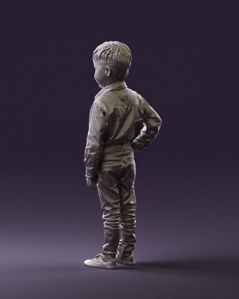 Boy in yellow tshirt 0664 3D model_22