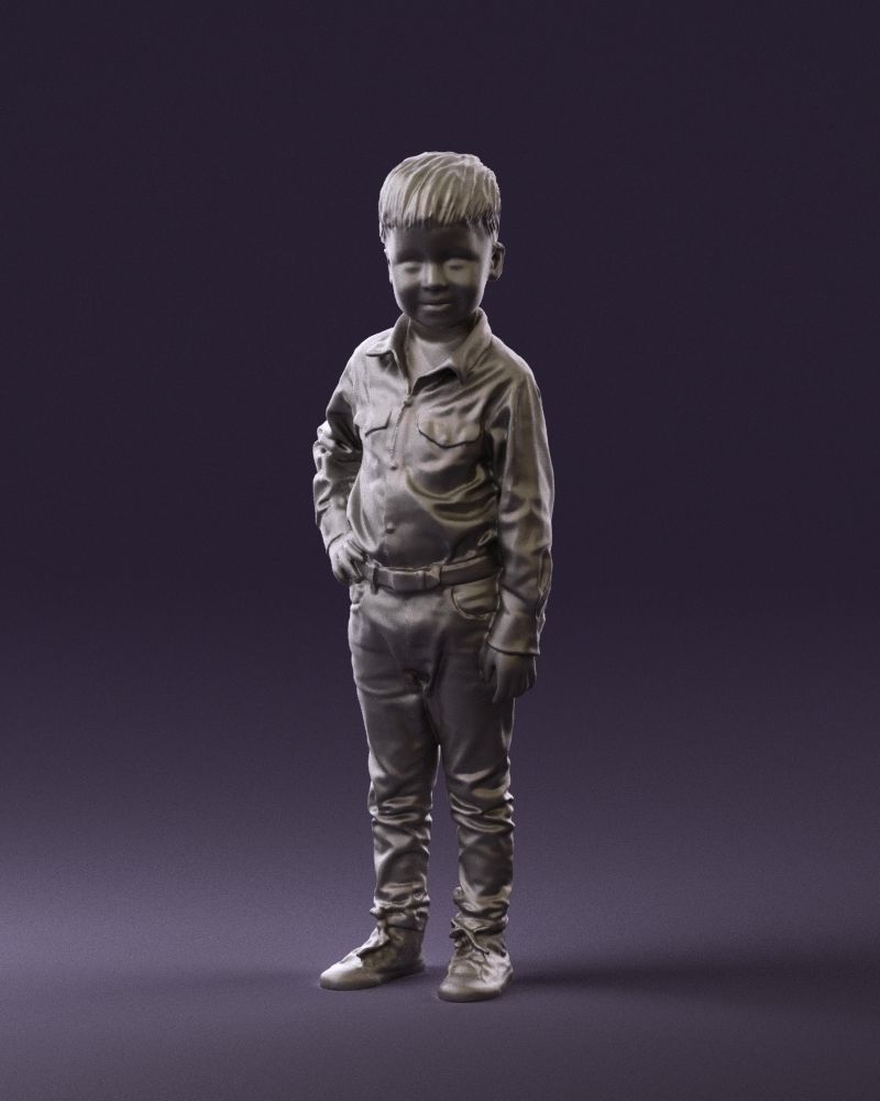 Boy in yellow tshirt 0664 3D model_31