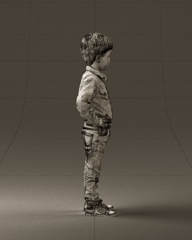 Boy in yellow tshirt 0664 3D model_14