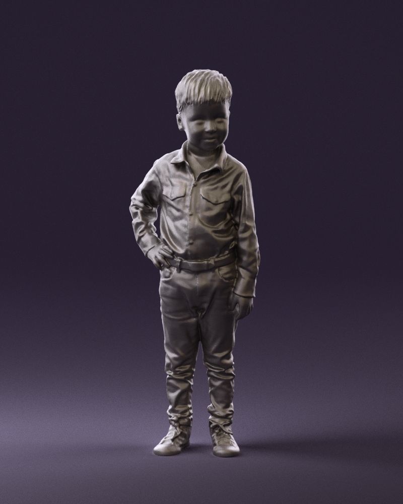 Boy in yellow tshirt 0664 3D model_34