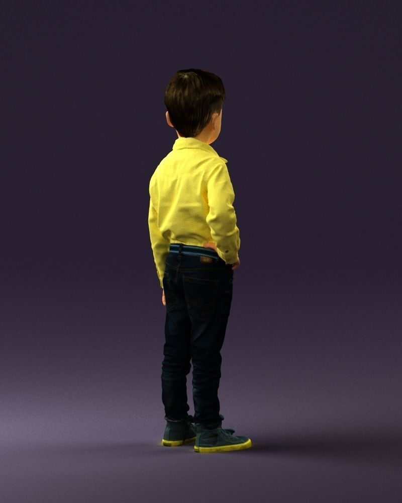Boy in yellow tshirt 0664 3D model_15
