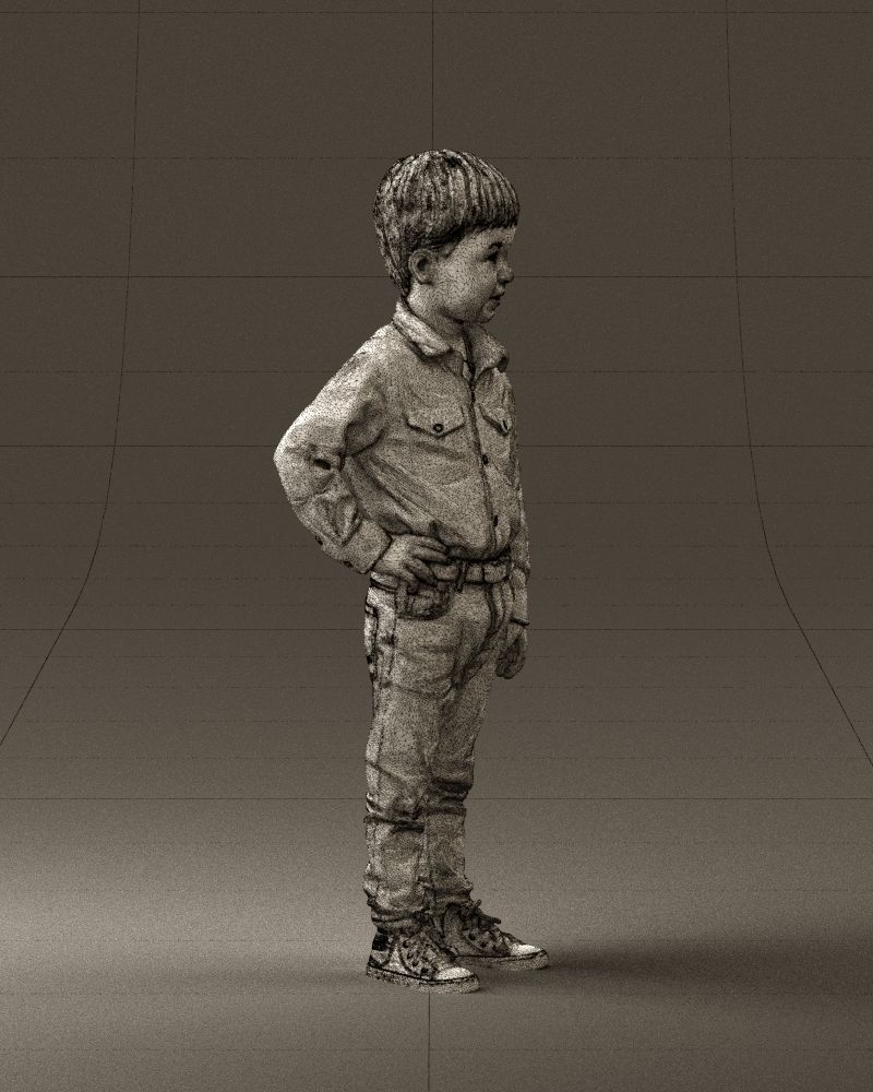 Boy in yellow tshirt 0664 3D model_11