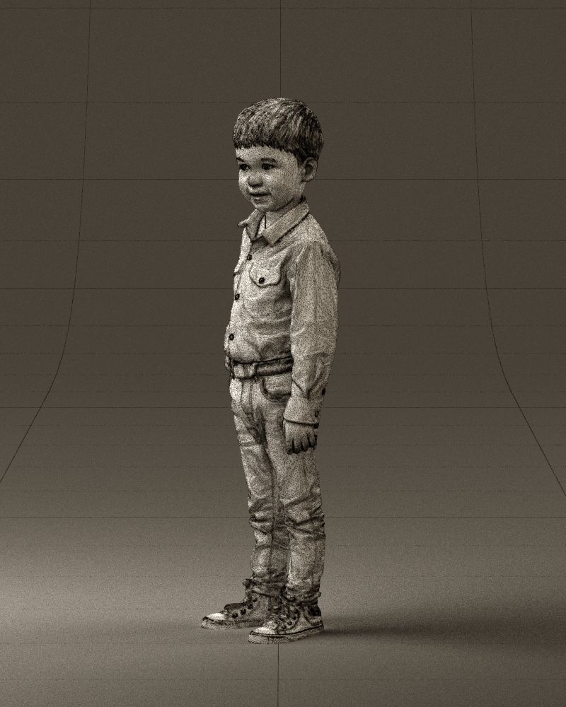 Boy in yellow tshirt 0664 3D model_29