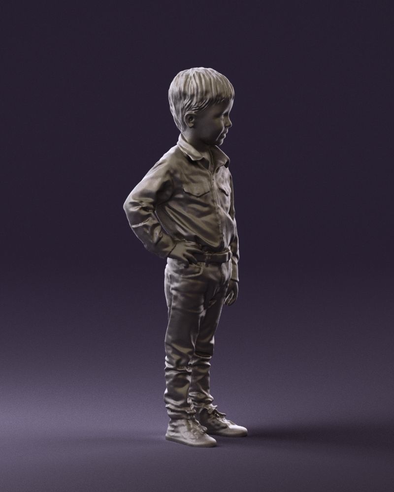 Boy in yellow tshirt 0664 3D model_10