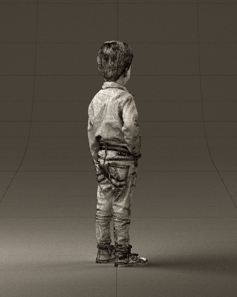 Boy in yellow tshirt 0664 3D model_17