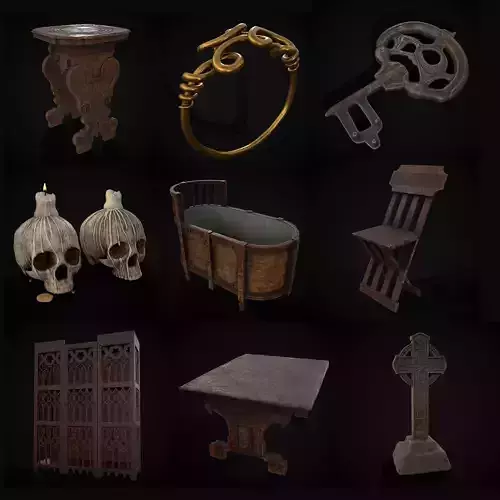 Medieval Prop Mix Twenty Six 3D Model Collection