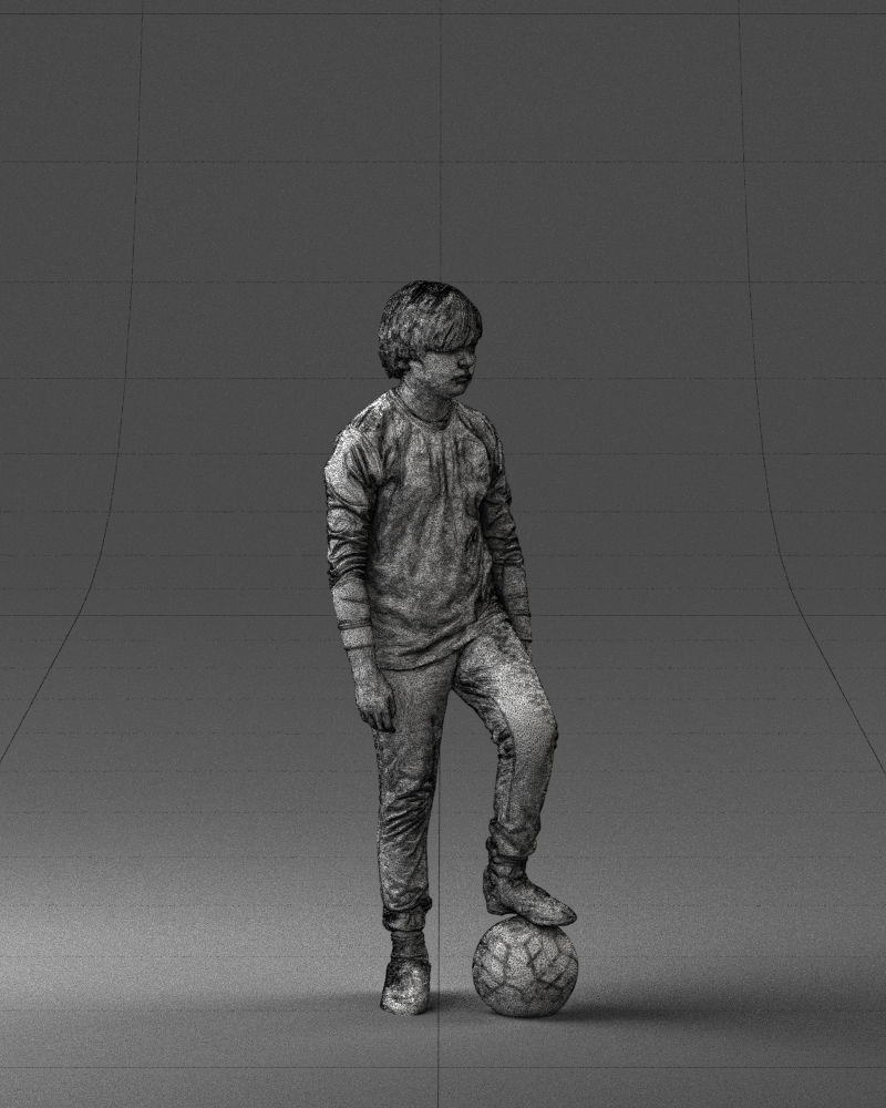 000236 Young Boy Football Player with Soccer Ball 1224 3dp 3D print model_8