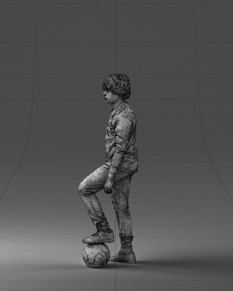 000236 Young Boy Football Player with Soccer Ball 1224 3dp 3D print model_26