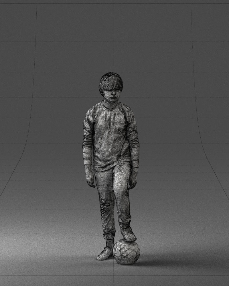 000236 Young Boy Football Player with Soccer Ball 1224 3dp 3D print model_35