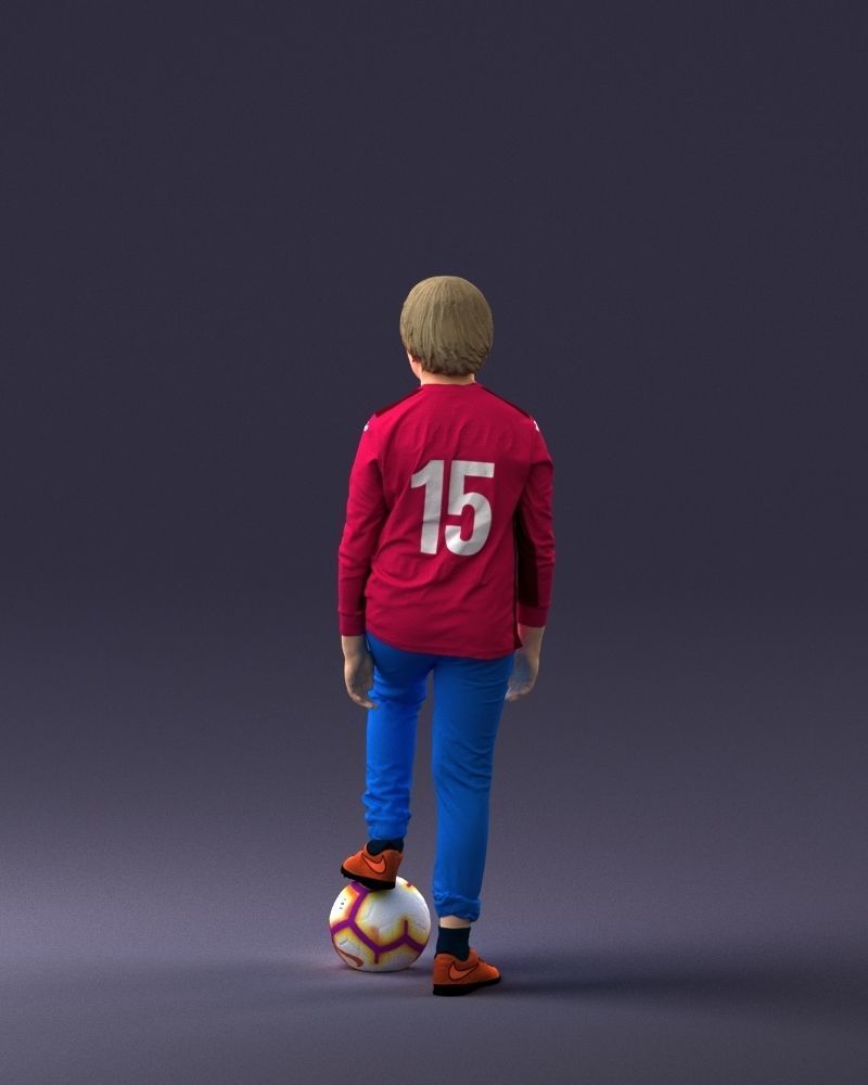 000236 Young Boy Football Player with Soccer Ball 1224 3dp 3D print model_18