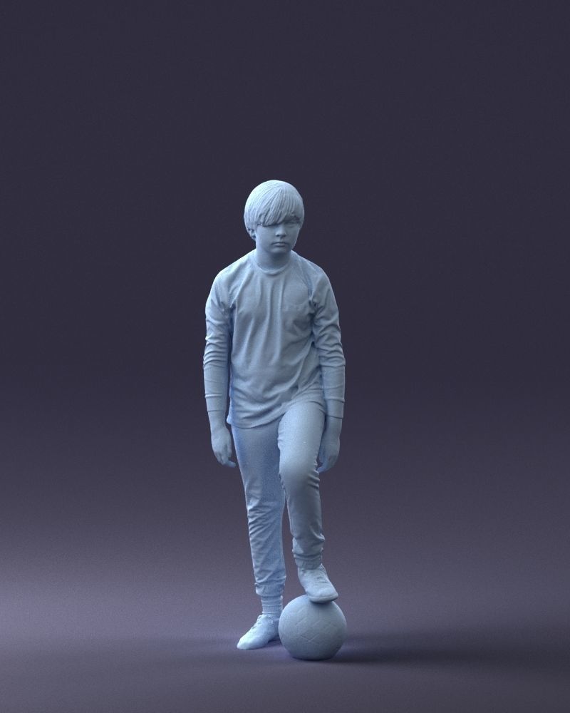 000236 Young Boy Football Player with Soccer Ball 1224 3dp 3D print model_34