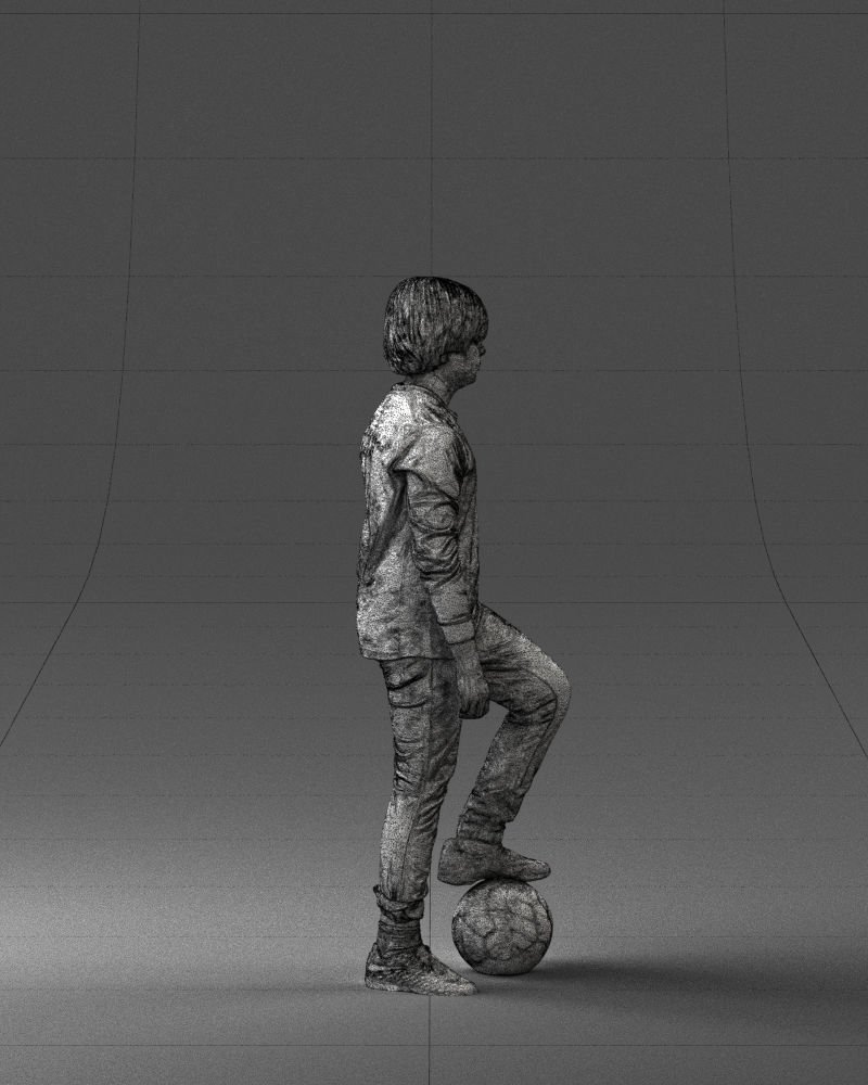 000236 Young Boy Football Player with Soccer Ball 1224 3dp 3D print model_14