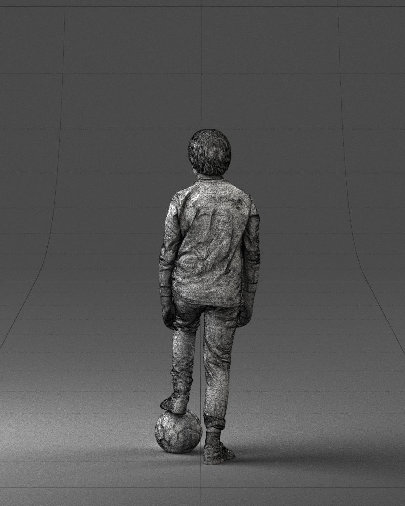 000236 Young Boy Football Player with Soccer Ball 1224 3dp 3D print model_20