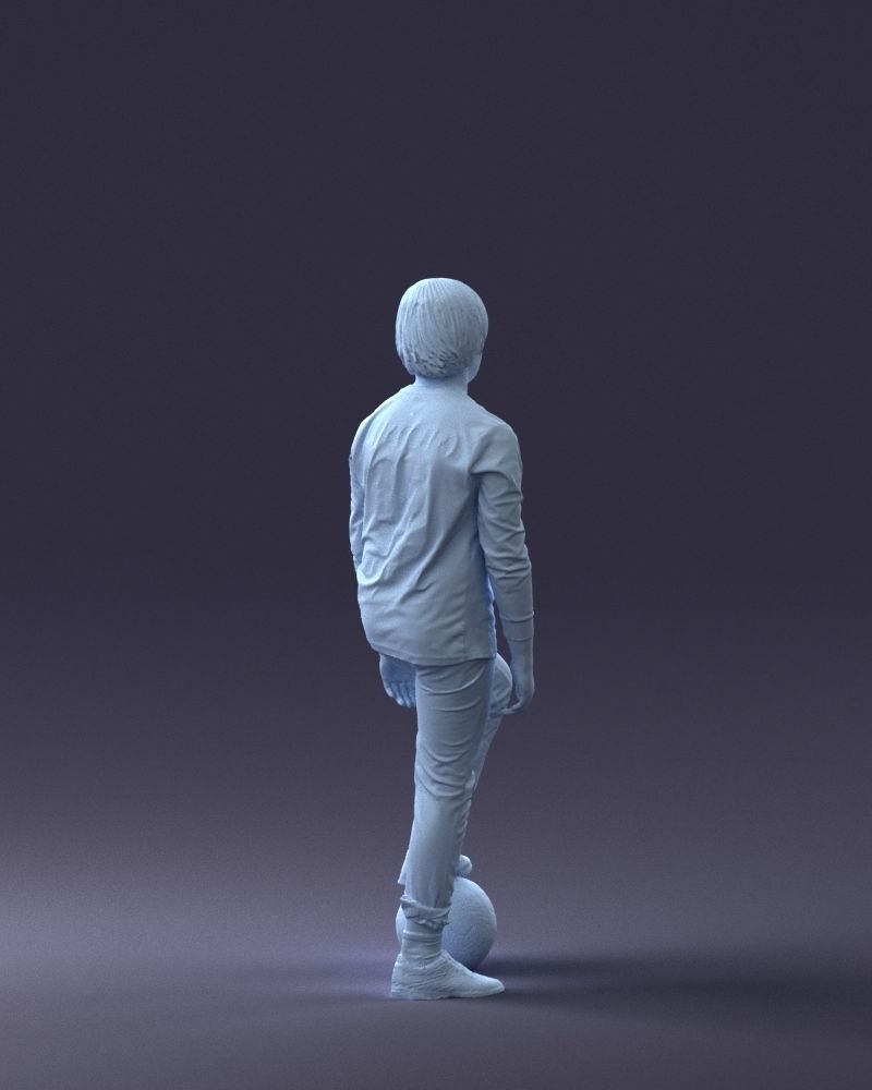 000236 Young Boy Football Player with Soccer Ball 1224 3dp 3D print model_16