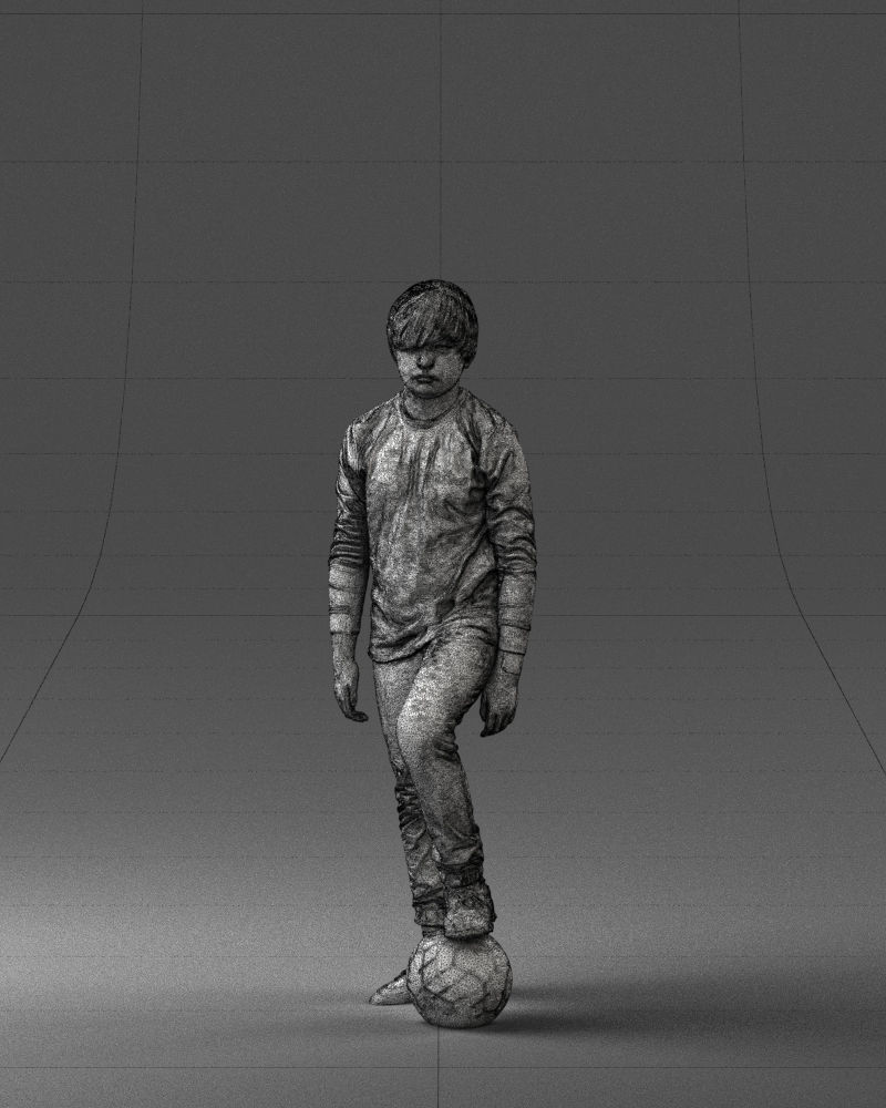 000236 Young Boy Football Player with Soccer Ball 1224 3dp 3D print model_32