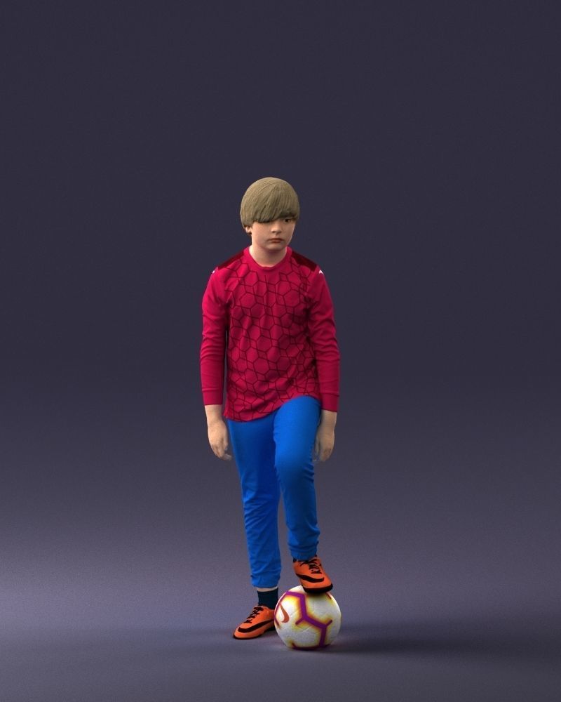 000236 Young Boy Football Player with Soccer Ball 1224 3dp 3D print model_33