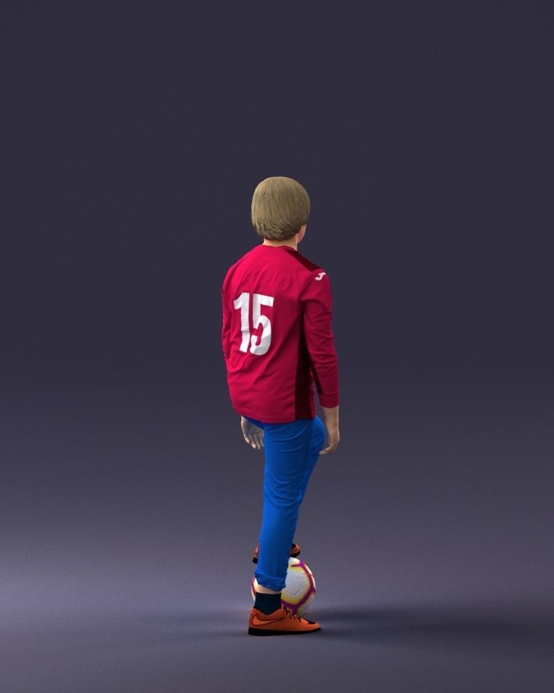 000236 Young Boy Football Player with Soccer Ball 1224 3dp 3D print model_15