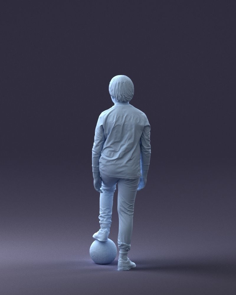000236 Young Boy Football Player with Soccer Ball 1224 3dp 3D print model_19
