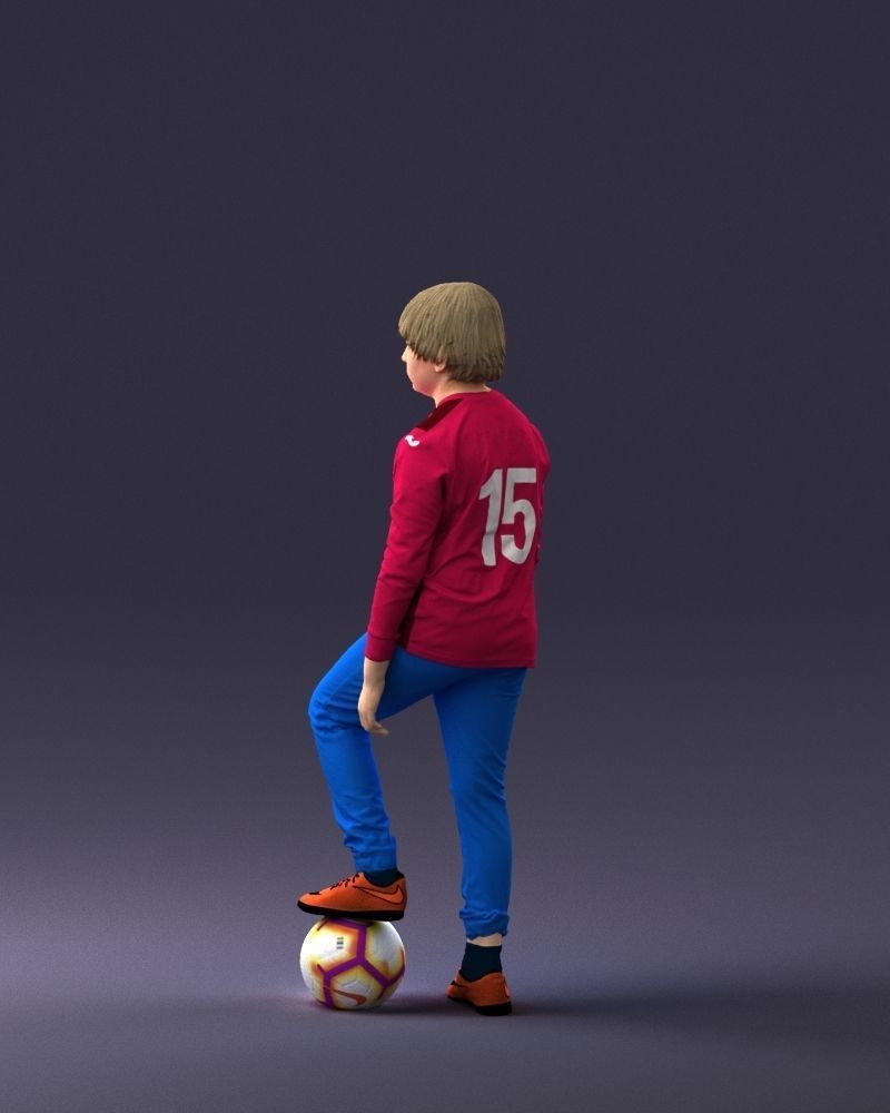 000236 Young Boy Football Player with Soccer Ball 1224 3dp 3D print model_21