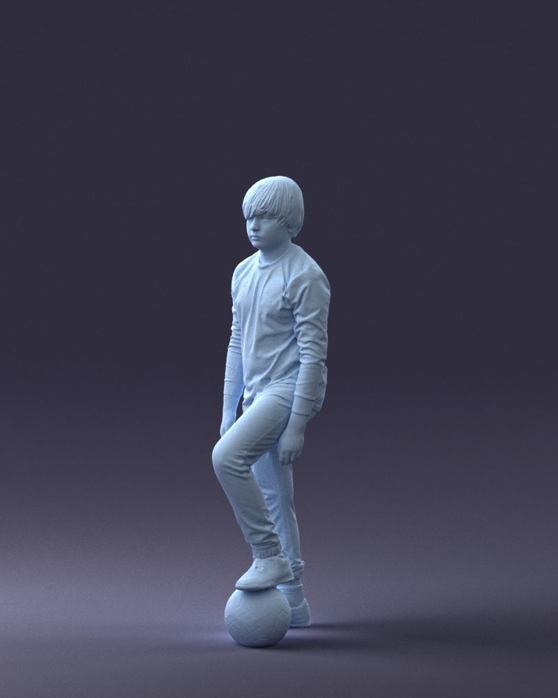 000236 Young Boy Football Player with Soccer Ball 1224 3dp 3D print model_28